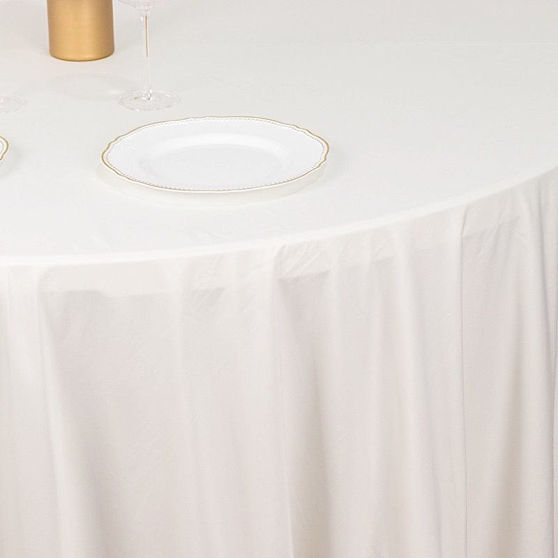 120" Scuba Polyester Round Tablecloth Wedding Table Linens