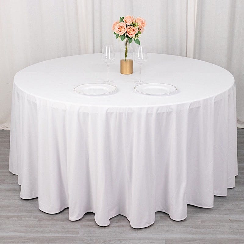 120" Scuba Polyester Round Tablecloth Wedding Table Linens