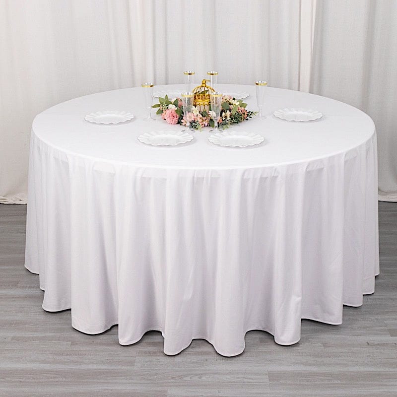 120" Scuba Polyester Round Tablecloth Wedding Table Linens