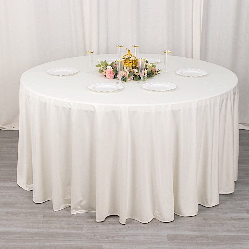 120" Scuba Polyester Round Tablecloth Wedding Table Linens