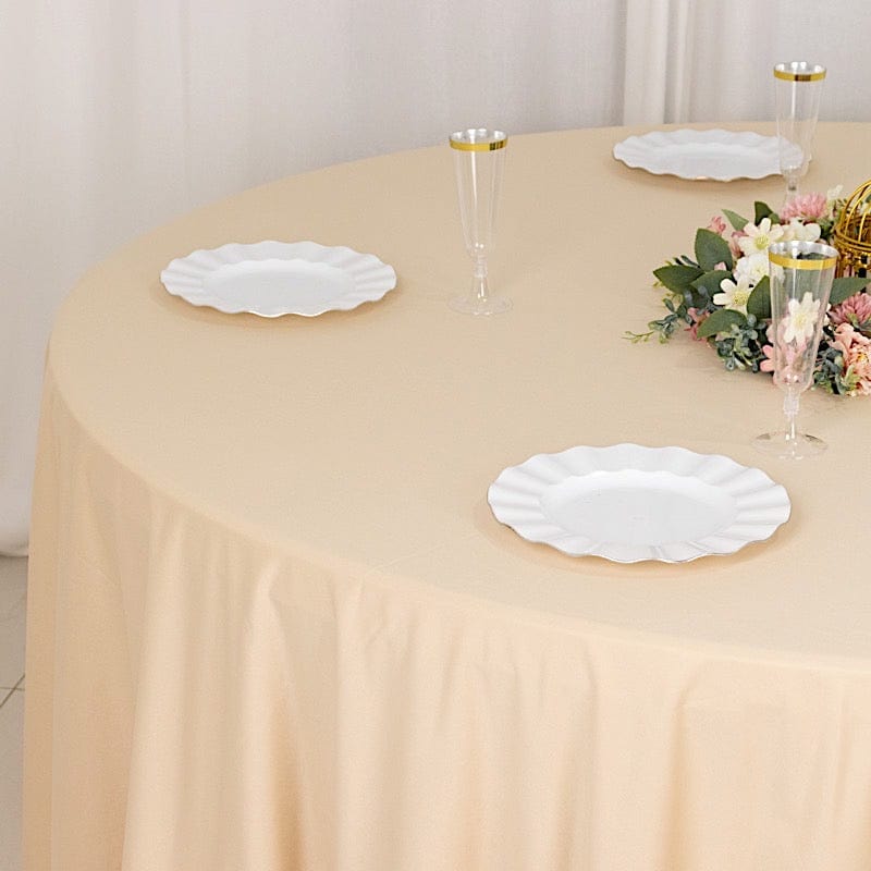 120" Scuba Polyester Round Tablecloth Wedding Table Linens