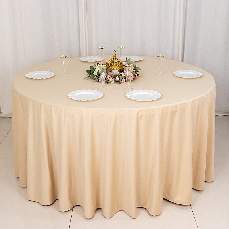 120" Scuba Polyester Round Tablecloth Wedding Table Linens