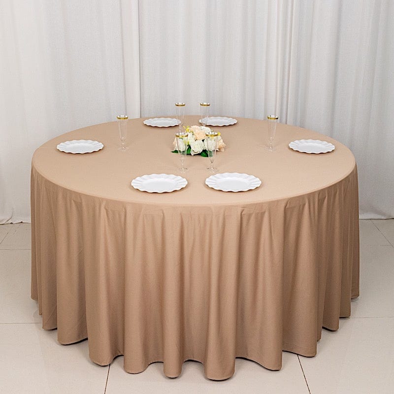 120" Scuba Polyester Round Tablecloth Wedding Table Linens