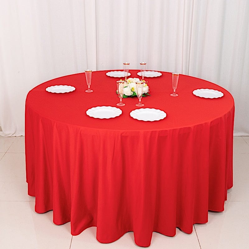 120" Scuba Polyester Round Tablecloth Wedding Table Linens