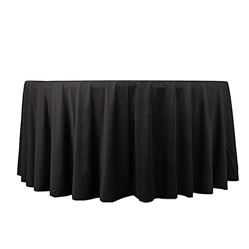 120" Scuba Polyester Round Tablecloth Wedding Table Linens TAB_SCUBA_120_BLK
