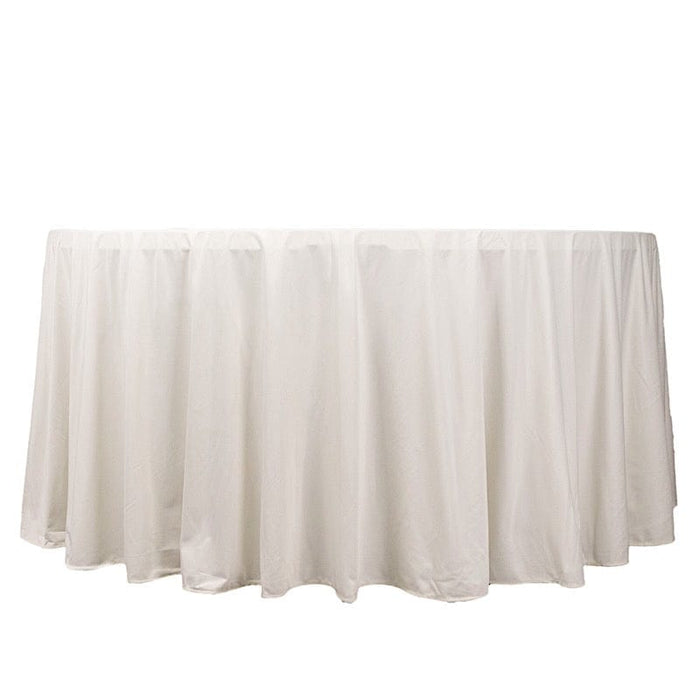 120" Scuba Polyester Round Tablecloth Wedding Table Linens TAB_SCUBA_120_IVR