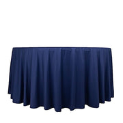 120" Scuba Polyester Round Tablecloth Wedding Table Linens TAB_SCUBA_120_NAVY