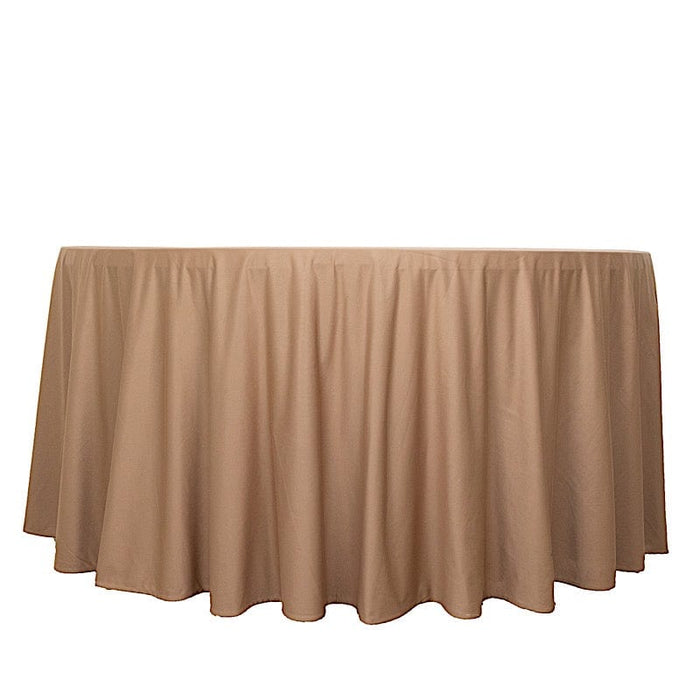 120" Scuba Polyester Round Tablecloth Wedding Table Linens TAB_SCUBA_120_NUDE