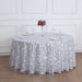 120" Sequin Leaf Embroidered Seamless Tulle Round Tablecloth