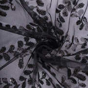 120" Sheer Tulle Round Tablecloth with Embroidered Sequins