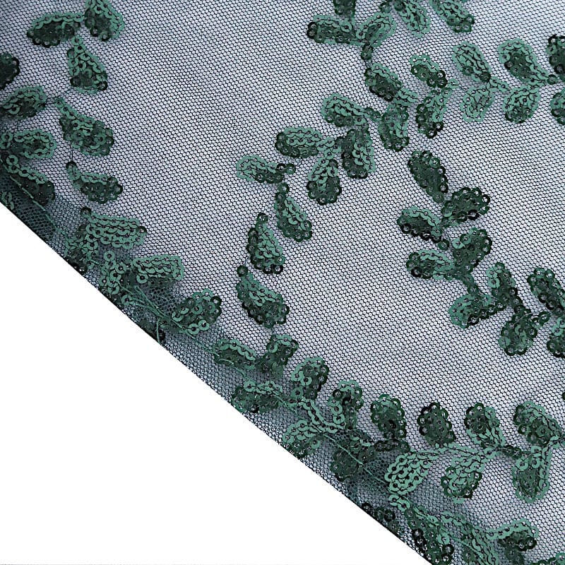 120" Sheer Tulle Round Tablecloth with Embroidered Sequins