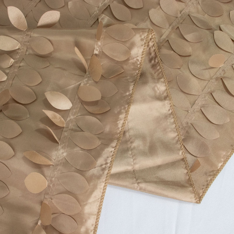 120" Taffeta Round Tablecloth with Leaf Petals Design