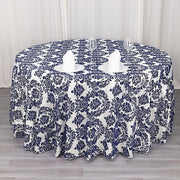 120" Velvet Damask Flocking Taffeta Round Tablecloth