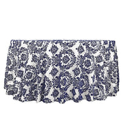 120" Velvet Damask Flocking Taffeta Round Tablecloth