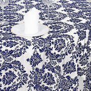 120" Velvet Damask Flocking Taffeta Round Tablecloth