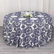 120" Velvet Damask Flocking Taffeta Round Tablecloth
