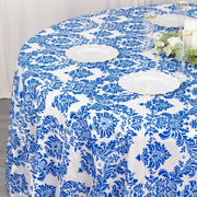 120" Velvet Damask Flocking Taffeta Round Tablecloth