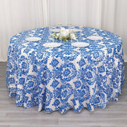 120" Velvet Damask Flocking Taffeta Round Tablecloth