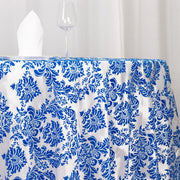 120" Velvet Damask Flocking Taffeta Round Tablecloth
