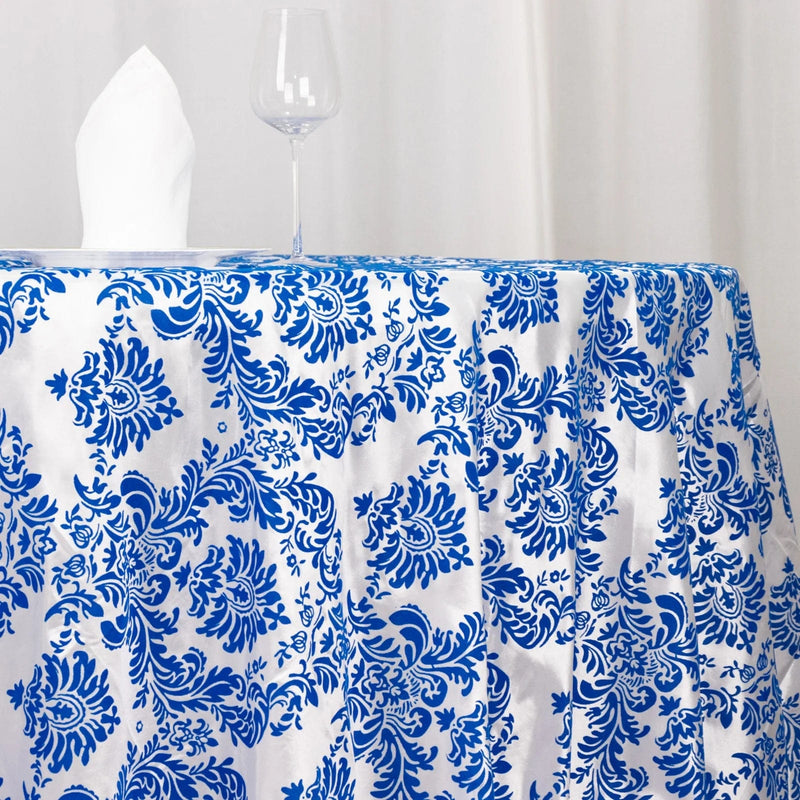 120" Velvet Damask Flocking Taffeta Round Tablecloth