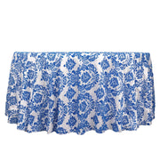 120" Velvet Damask Flocking Taffeta Round Tablecloth TAB_FLK120_ROY