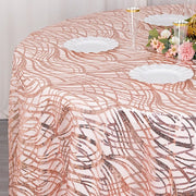 120" Wave Mesh Round Tablecloth with Embroidered Sequins