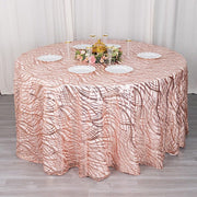 120" Wave Mesh Round Tablecloth with Embroidered Sequins