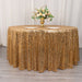 120" Wave Mesh Round Tablecloth with Embroidered Sequins