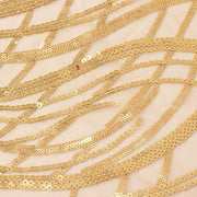 120" Wave Mesh Round Tablecloth with Embroidered Sequins