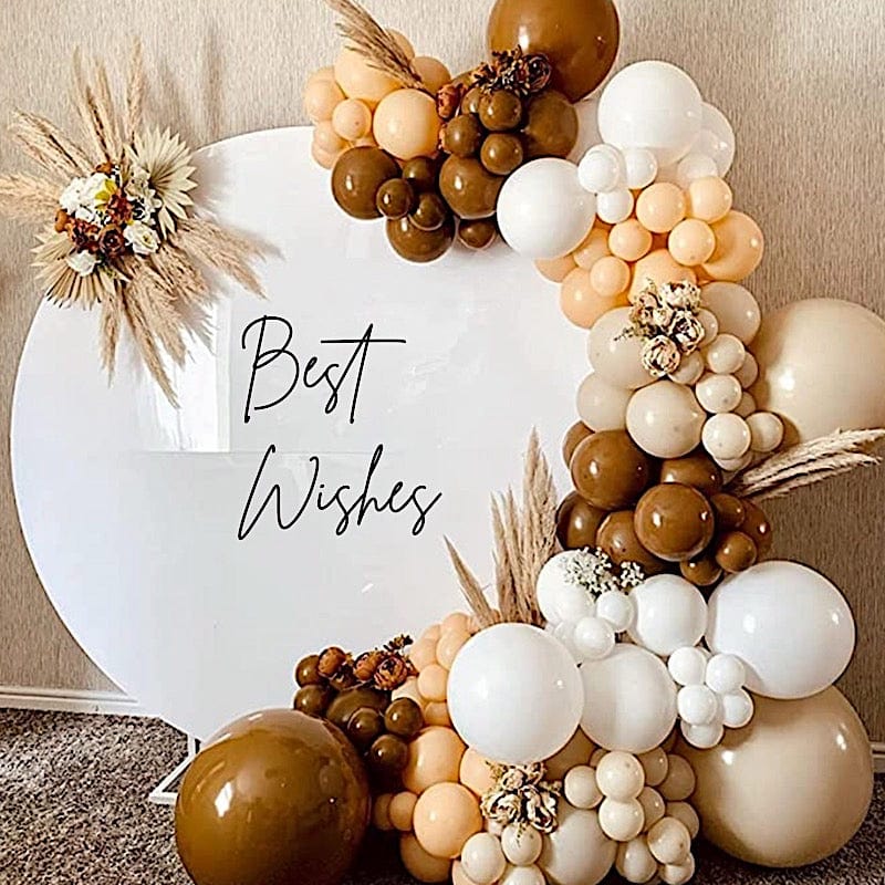 124 Boho Neutral Balloons Garland Arch Party Decorations Kit - Brown and White BLOON_KIT11_NATBL