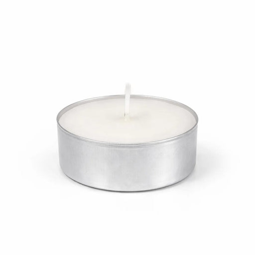 125 Tealight Unscented Candles with Metal Cups - White CAND_TL003_WHT