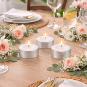 125 Tealight Unscented Candles with Metal Cups - White CAND_TL003_WHT