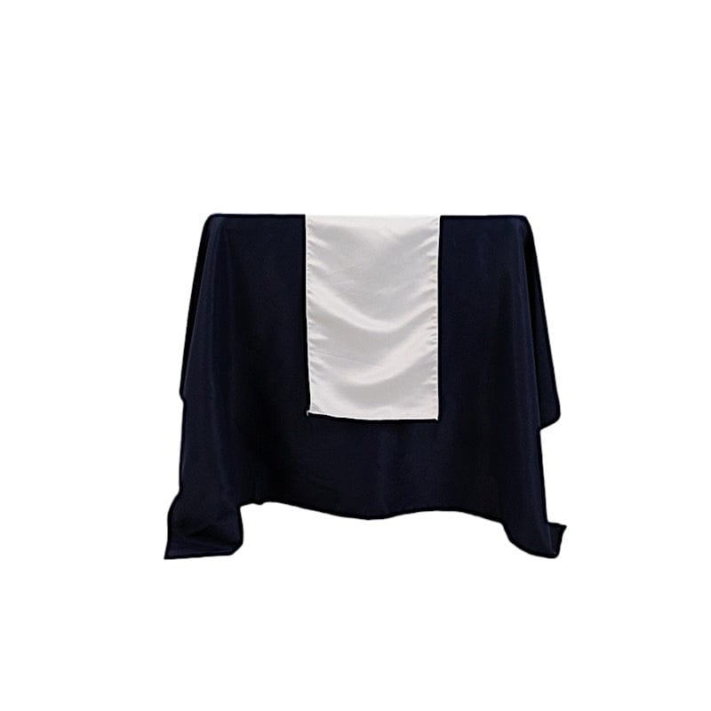 12x108" Lamour Satin Table Runner RUN_LAMR_WHT