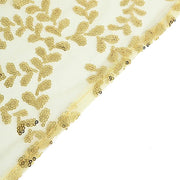 12x108" Leaf Vine Embroidered Sequin Table Runner