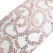 12x108" Leaf Vine Embroidered Sequin Table Runner