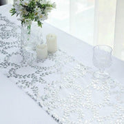 12x108" Leaf Vine Embroidered Sequin Table Runner