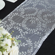 12x108" Leaf Vine Embroidered Sequin Table Runner