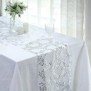 12x108" Leaf Vine Embroidered Sequin Table Runner