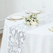 12x108" Leaf Vine Embroidered Sequin Table Runner