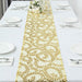 12x108" Leaf Vine Embroidered Sequin Table Runner RUN_02_FLOR_GOLD