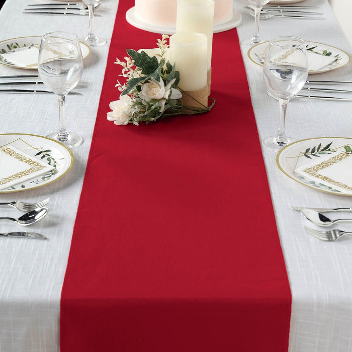 12x108" Polyester Table Top Runner Wedding Decorations RUN_POLY_WINE
