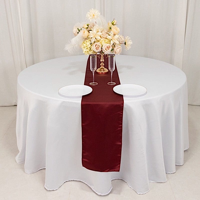 12x108" Satin Table Runner Lustrous Wedding Decorations