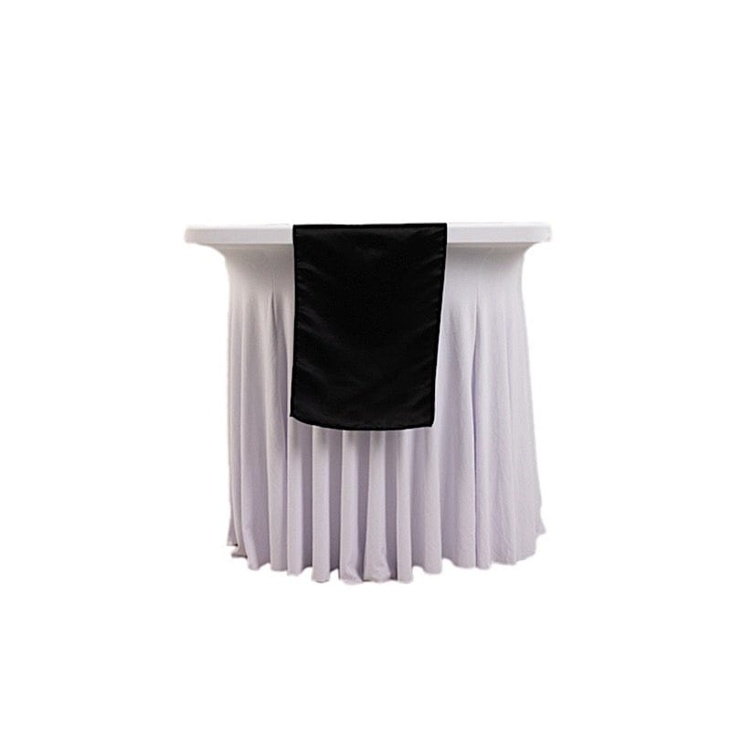 12x108" Satin Table Runner Lustrous Wedding Decorations RUN_LAMR_BLK