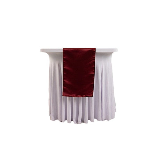12x108" Satin Table Runner Lustrous Wedding Decorations RUN_LAMR_BURG