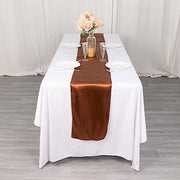 12x108" Satin Table Top Runner Wedding Decorations RUN_STN_BRN