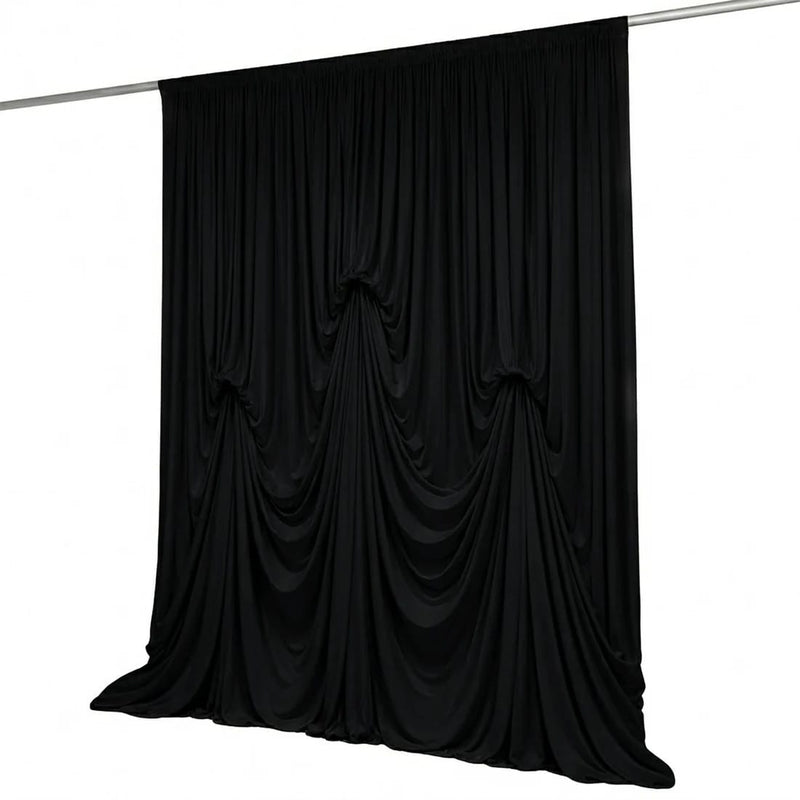 13 ft x 20 ft Pre-Sewn Spandex Backdrop Curtain with 3 Adjustable Ribbon Ties