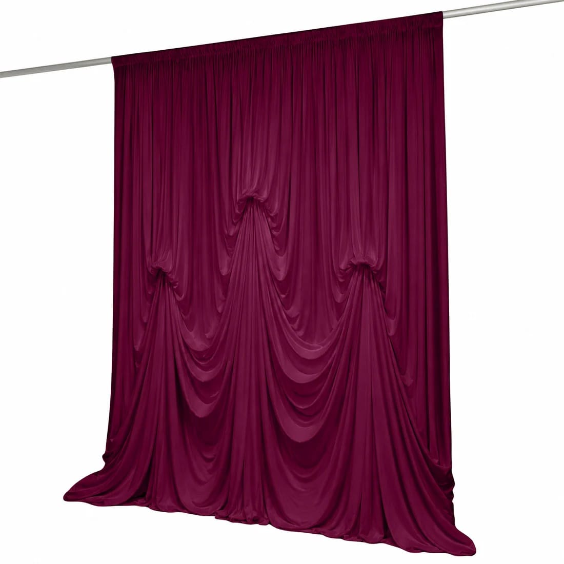 13 ft x 20 ft Pre-Sewn Spandex Backdrop Curtain with 3 Adjustable Ribbon Ties