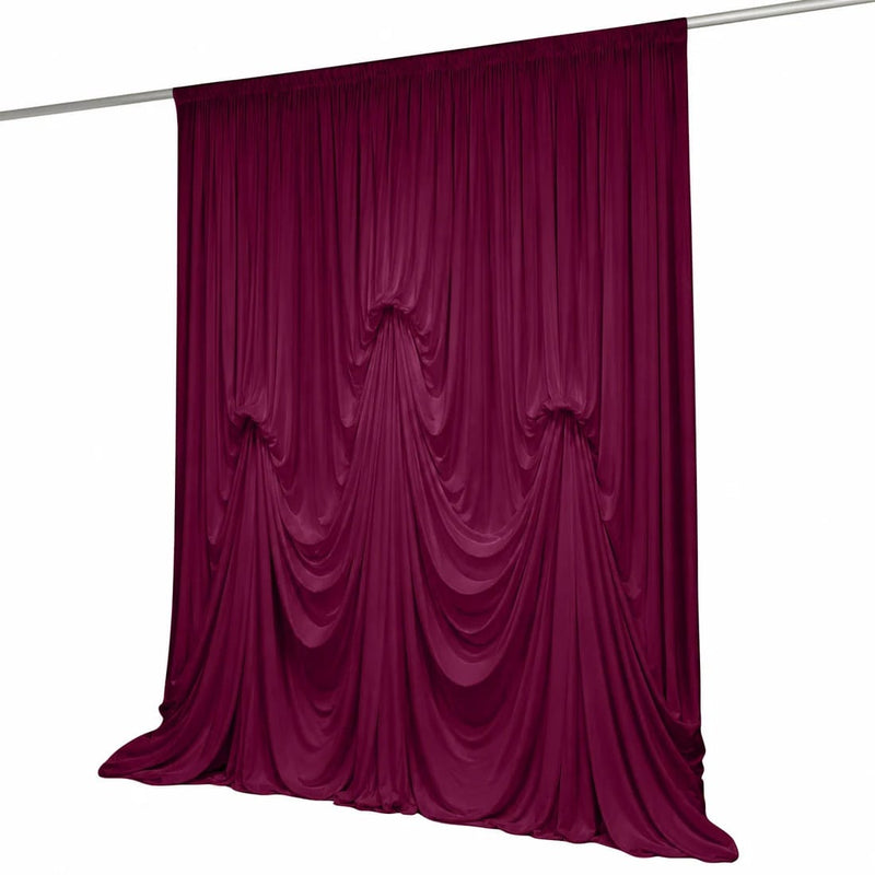 13 ft x 20 ft Pre-Sewn Spandex Backdrop Curtain with 3 Adjustable Ribbon Ties