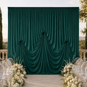 13 ft x 20 ft Pre-Sewn Spandex Backdrop Curtain with 3 Adjustable Ribbon Ties