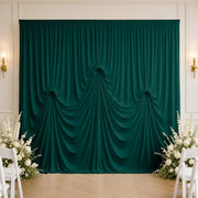 13 ft x 20 ft Pre-Sewn Spandex Backdrop Curtain with 3 Adjustable Ribbon Ties